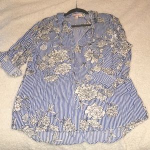 Stripe and floral tunic top  XL